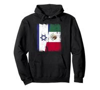 Israele Messico Mezza Bandiera Israeliano Messicano Patrimonio Felpa con Cappuccio