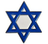Israele Stella di David, spilla in metallo smaltata, con risvolto ebraico israeliano ebraico