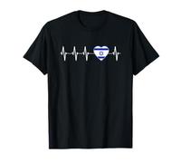 Israeliano Heartbeat I Love Israel Flag Country Pro regalo ebraico Maglietta