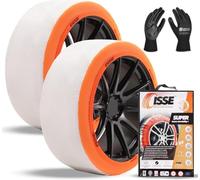 ISSE Super T 62 - Calze da Neve Omologate Italia EN 16662-1 - Catene da Neve Tessili Facili da Installare - Resistenti - Kit con 2 Calze da Neve e Guanti