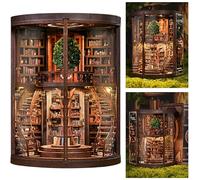 ISSEVE Kit di angoli per libri per adulti, kit di libri per biblioteca fai da te in miniatura per casa delle bambole, angoli dei libri, puzzle in legno 3D, creativo, decorazione per la casa, kit per