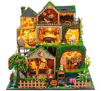 ISSEVE Kit per casa in miniatura con luce LED, kit fai da te per la costruzione di una casa per adulti e adolescenti, piccola casa delle bambole, kit fai da te, decorazione per la casa, Halloween