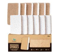 Isshah Spugne da cucina a base vegetale, naturali, ecologiche, biodegradabili, in canapa sisal, per piatti, spugna per la pulizia della cucina, bagno, casa, 24 pezzi