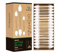 Isshah - Tamponi di cotone per bambini, 108 punte, manico in bambù, 100% biodegradabile, delicato, ecologico, doppia punta, senza plastica
