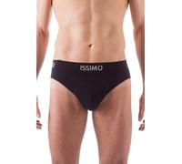 ISSIMO Slip Uomo 210 Made in Italy Senza Cuciture, in Microfibra Elasticizzata per Un Comfort Superiore, Nero, L/XL