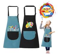 Issimober 2 Pezzi Grembiule Pittura Bambini, Grembiule Scuola Elementare Bambino, Set Di Grembiuli per Bambini per La Scuola, Arte, Pittura, Cucina