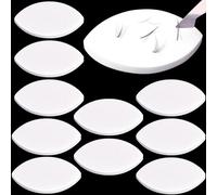 Isslly 10 spugne bianche per esercitarsi, a forma di occhio, spugne per la pratica dell'estensione delle ciglia, spugne per mappe delle ciglia, forniture per il trucco del viso per principianti delle