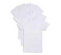 Ist Essential - Maglietta da Uomo in Cotone Slim Fit, con Scollo a V, Confezione da 3 - Bianco - M