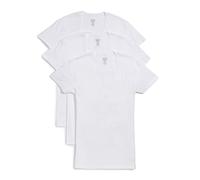 Ist - Maglietta da Uomo, in Cotone, con Scollo a V Profondo, Confezione da 2 - Bianco - L