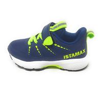 Istamax scarpa sportiva IMAA3805 Blu Giallo Neon a lacci elastici e strappo