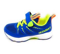 Istamax Scarpa Sportiva Modello IMAA3807 Blu Royal Giallo Neon a Lacci Elastici e Strappo (Blu Royal, Sistema Taglie Calzature EU, Adolescente, Numero, Media, 30)