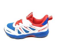 Istamax Scarpe Sportive Bambino IMAA3812,Mesh Traspirante,Bianco Blu Rosso,Strappo e Lacci Elastici (Bianco Blu Rosso, Sistema Taglie Calzature EU, Adolescente, Numero, Media, 30)