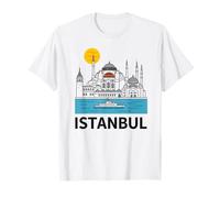 Istanbul, Orizzonte, Tramonto, Paesaggio Urbano, Grafica, Arte, Souvenir Maglietta