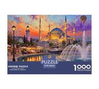 Istanbul Santa Sofia Crepuscolo Puzzle in Legno Impermeabile DIY Puzzles Da 1000 Pezzi Per Adulti Colorati Per Decorazioni Domestiche