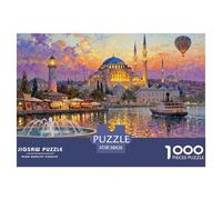 Istanbul Santa Sofia Crepuscolo Puzzle in Legno Impermeabile DIY Puzzles Da 1000 Pezzi Per Adulti Divertenti Per Decorazioni Domestiche