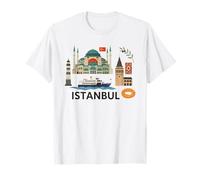 Istanbul Turchia Luoghi di Interesse della Cultura Turca Souvenir d'Arte Maglietta