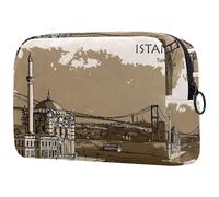Istanbul Turkey - Trousse da donna, per articoli da toeletta da viaggio, grande, pratica borsa organizer con cerniera, Multi, 18.5x7.5x13cm/7.3x3x5.1in, Beauty case