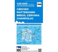 Istituto Geogra Carta n. 108 Cervino Matterhorn, Breuil Cervinia, Champolu (Map)