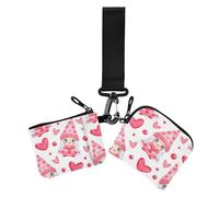 Istockphoto-1312681562-1024x1024 - Portamonete da donna, porta biglietti da visita minimalista, con portachiavi, per uso quotidiano, confezione da 2, Cartoon carino Pesca San Valentino nani, 1 size,