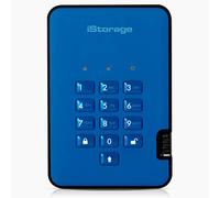 iStorage diskAshur2 HDD 2TB Blu - Disco rigido portatile sicuro - Protetto da password - Resistente alla polvere e all'acqua - Crittografia hardware.