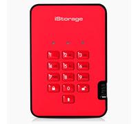 iStorage diskAshur2 HDD 2TB Rosso - Disco rigido portatile sicuro - Protetto da password - Resistente alla polvere e all'acqua - Crittografia hardware
