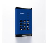 iStorage DiskAshur3 HDD 4TB Blu - Disco rigido portatile sicuro - Protetto da password - Resistente alla polvere e all'acqua - Crittografia hardware