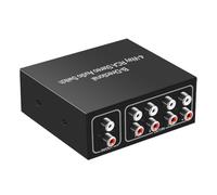 ISTOVO 1 Pezzo 4 Porte Bi-Directional Audio Switcher Box Audio Rotary Switch Metallo Nero per TV Game Console Cuffia