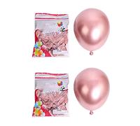 ISTOVO 100Pcs Palloncini nel Lattice Metallizzato da 10 Pollici Palloncini nel Metallo Cromato Spesso con Perle per Decorazioni per Feste - Rosa