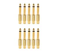 ISTOVO 10X Placcato 6.35mm 1/4 Pollice Mono Spina A Femmina 6.5mm Jack Audio Stereo Adattatore Connettore Spina Convertitore Suono Mixer