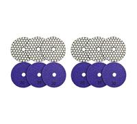 ISTOVO 12 Pezzi Diametro 4 Pollici / 100 mm Grana 30 Diamante Cuscinetti per Lucidatura Un Secco Legame Resina Disco Flessibile per Levigatura Un Secco per Marmo Granito Ceramica