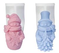 ISTOVO 2 Pezzi Babbo Natale Che Il di Neve Stampo in Silicone DIY Albero di Natale Vecchio Candela Profumata Sapone Resina Stampo Casa