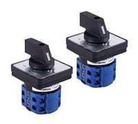 ISTOVO 2X 8 Terminali 5 Posizioni Interruttore Rotante Master Control 20A Nero Blu