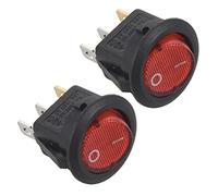 ISTOVO 2X Interruttore A Levetta Bipolare ON OFF Rosso 3 Pin 20mm