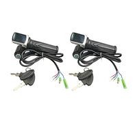 ISTOVO 2X per Acceleratore per Bici Elettrica Valvola Un Gas 36V 48V per Acceleratore Un Gas Chiave di Blocco Display LCD