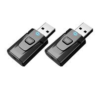 ISTOVO 2X Ricevitore Trasmettitore Bluetooth USB 4 Nel 1 con Microfono Vivavoce con Adattatore Audio Stereo Wireless Aux da 3,5 mm