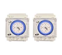 ISTOVO 2X Temporizzatore Meccanico Analogico 110V-220V 24 Ore Giornaliere Programmabili 15 Minuti