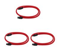 ISTOVO 3X 50CM 3.0 III SATA3 7Pin Dati Cavi SSD 6Gb / S Dati Disco Rigido HDD con Versione Premium con Manicotto in Nylon(Rosso)