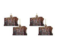 ISTOVO 4 Pezzi di Ornamenti Impilati per Libri, Ornamenti A Forma di Cuore per Gli Amanti dei Libri, Ornamenti per Album, Ornamenti per Pile di Tomi per Lettori