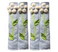 ISTOVO 4PCS Pastorale Fiore Polka DOT Porta/Frigorifero Maniglia Copertura Frigorifero Maniglia Porta Decorazioni per La Casa Accessori da Cucina Blu