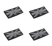 ISTOVO 4X Moda Distintivo per Bandiera Union Jack UK Badge Back 10cm x 5cm, (Nero/Grigio)