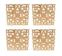 ISTOVO 4X Wooden Fornitura Decalcomania Applique Stile Europeo Applique in Vero Legno Intaglio E Vendita al Dettaglio