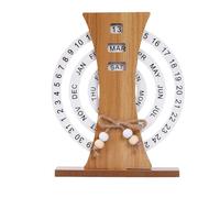 ISTOVO Calendario Rotante con Visualizzazione Della Data da Tavolo, Calendario Rotante Manuale, Calendario da Tavolo Giornaliero Riutilizzabile C