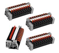 ISTOVO Confezione da 40 Terminali per Guida DIN, Terminali per Guida DIN -211 da 0,08-4 Mm², Kit Morsettiera Nera, Blocco di Collegamento Elettrico Durevole e Facile da Usare