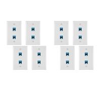 ISTOVO Piastra da Parete Ethernet a 2 Porte da 8 Pezzi, Piastre Frontali per accoppiatore in RJ45 Cat6