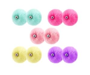 ISTOVO Pom Pom per Pattini A Rotelle da 10 Pezzi con Jingle Bells - Pompon per Pattini A Rotelle da 3,1 Pollici Fuzzy (5 Colori)