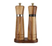 ISTOVO Set Macina Sale e, Agitatore per Sale e nel Legno, Facile da Regolare, nel Ceramica, Grossolanità, Grande, Ricaricabile