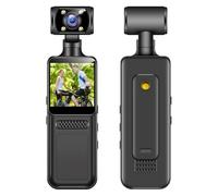 ISTOVO Videocamera Tascabile 4K con Rotazione A 180 Gradi, Videocamera HD 4K con WiFi Integrato e Impermeabile. Non Include Scheda di Memoria.