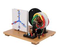 Istruttore del generatore di scienze fisiche per gli studenti, Visualizzazione manuale della potenza di rotazione, Configurazione didattica trifase, Pannello di riferimento del circuito, Confronto di