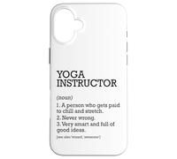 Istruttore di yoga Definizione del lavoro Istruttore di yoga personalizzato Custodia per iPhone 16 Plus