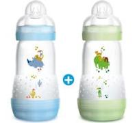 Istruzioni in lingua straniera - MAM Biberon Easy Start Anti-Colic con base aerata, set di 2 x 260 ml 2+ mesi, Tettarella flusso 2, velocita, media, Blu, verde